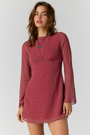 Free People Jolie Printed Mini Dress Salsa Combo