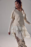 Free People Tattered Love Tee Summer Sand Combo