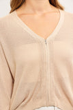 Natural Zip Up Sweater