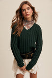 Green Cable Knit Sweater