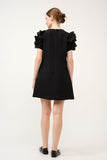 Black 3D Floral Applique Dress