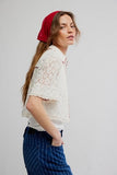 Free People Mannie Lace Button Down Whisper White