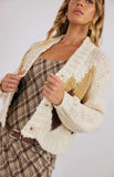 Ivory Multi Celine Diamond Chunky Knit Cardigan