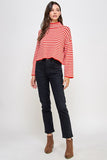 Red Stripe Knit Sweater