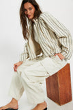 Free People Devon Balloon Stripped Ivory Combo