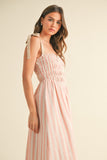 Pink Stripe Midi Dress