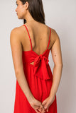 Tomato Back Tie Midi Dress