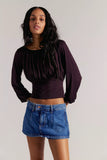 Free People Galivanting Skort Blue Rebel