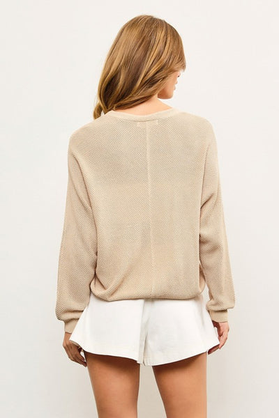 Natural Zip Up Sweater