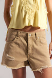 Free People Now or Never Denim Short Oat Latte