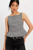 Free People Sunfaded Top Black and White Comb