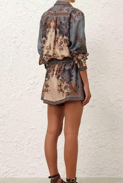 Multi Printed Elastic Waist Shorts