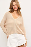 Natural Zip Up Sweater