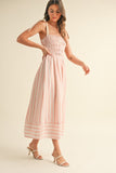 Pink Stripe Midi Dress