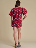 Arkansas Poplin Puff Sleeve Tie Top