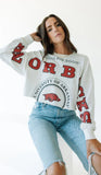 Razorbacks White Cropped Sweatshirt