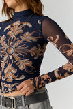 Free People Jessa Long Sleeve Navy Combo