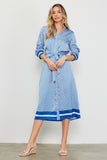 Blue Bandana Print Shirt Dress