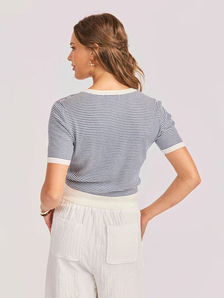 Ivory Navy Mavi Stripe Cardigan