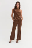 Dark Brown Satin Top
