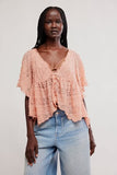 Free People In Your Dreams Lace Top Coral Kiss
