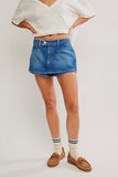 Free People Galivanting Skort Blue Rebel