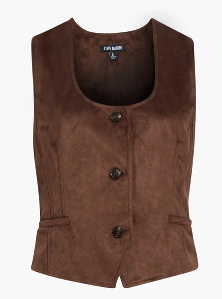 Steve Madden Fontana Vest Dark Chocolate