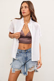White Ruffle Trim Top