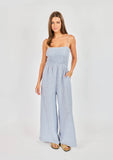 Blue Garden Sun Smocked Jumpsuit