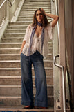 Free People Breezy Denim Pull On Cobalt