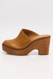 Free People Hudson Wedge Clog Luggage Leather