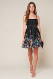 Black Floral Min Dress