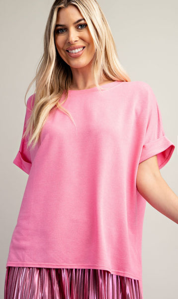Pink Dolman Sleeve Top