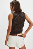 Free People Pink Sands Smocked Top Chocolate