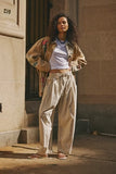Free People Chamber Laid Back Pull on Pants Summer Sand