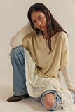 Free People Tattered Love Tee Summer Sand Combo