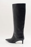 Free People Kiki Kitten Heel Boot Black Leather