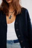 Free People Cool of the Night Cardi Black