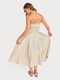 Cream Black Midi Dress