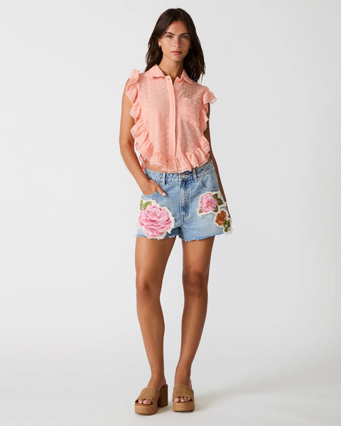 Steve Madden Lilien Short in Printed Denim