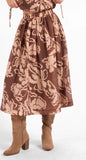 Oak Beige Rustic Charm Midi Skirt
