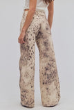 Free People Alter Ego Wide leg Jean Snow Leopard