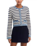 Steve Madden Casette Sweater Cardigan Ivory Stripe