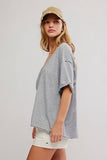 Free People Nina Tee V-Neck Heather Grey