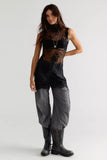 Free People One More Time Mini Slip Black