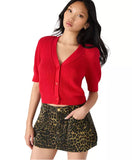 Steve Madden Janae Cardigan Dark Red