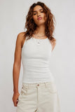 Free People Night Shine Tank Clean Ivory