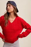 Red Cable Knit Sweater