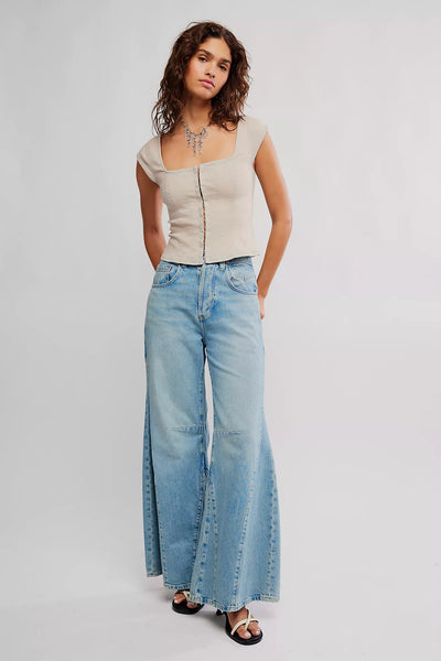 Free People Marilyn Denim Corset Tofu