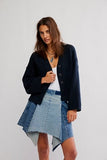 Free People Cool of the Night Cardi Black